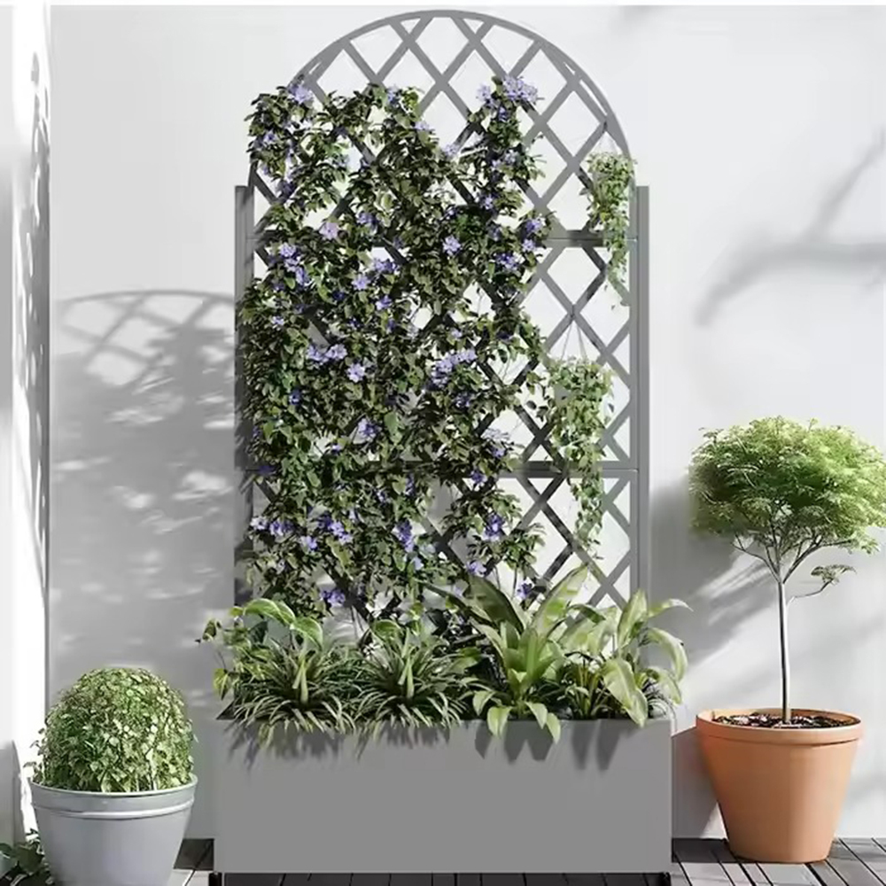 Movable Raised Garden Bed with Trellis