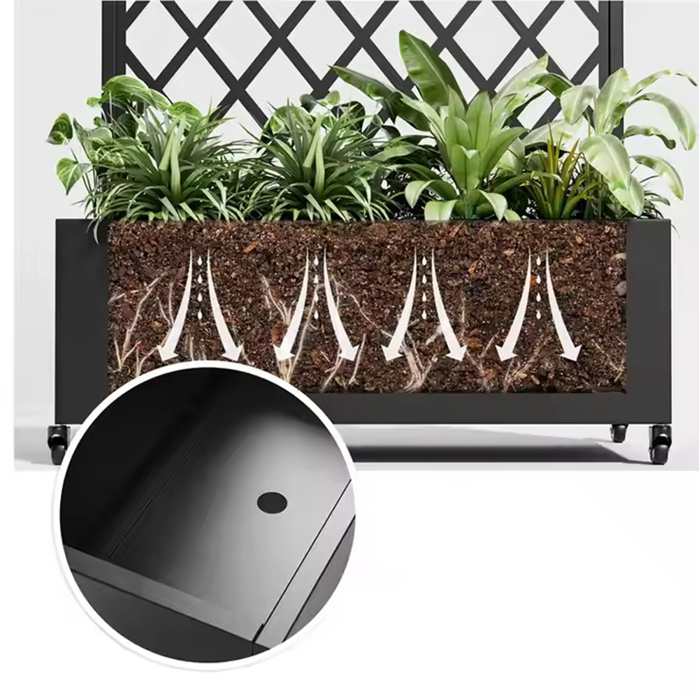 Movable Raised Garden Bed with Trellis