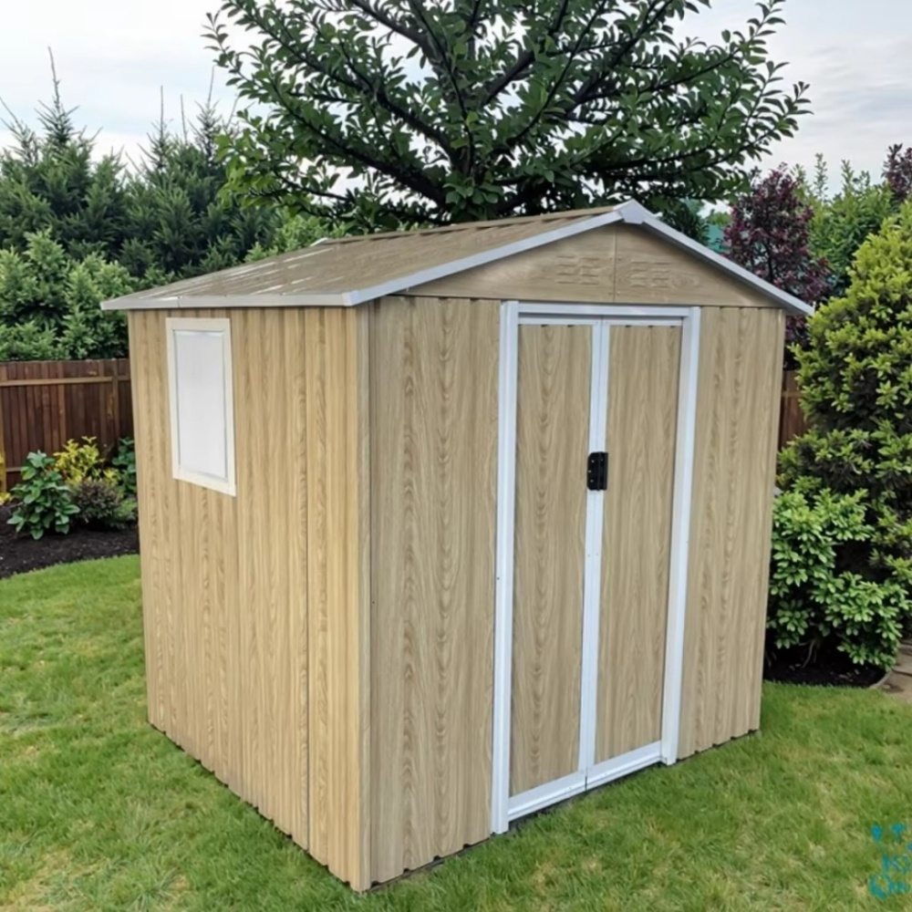 small outdoor storage shed with floor