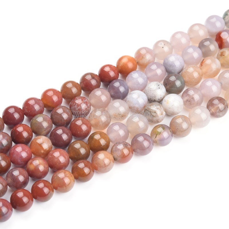Multicolor Fancy Jasper Smooth Rounds, Approx 4-10mm, 38cm/strand