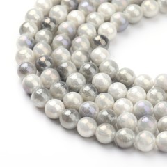 Rainbow Coated Dolomite Smooth Rounds, Approx 8mm, 38cm/strand