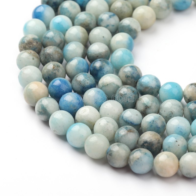 Dyed Color Blue Dolomite Smooth Rounds, Approx 6-10mm, 38cm/strand
