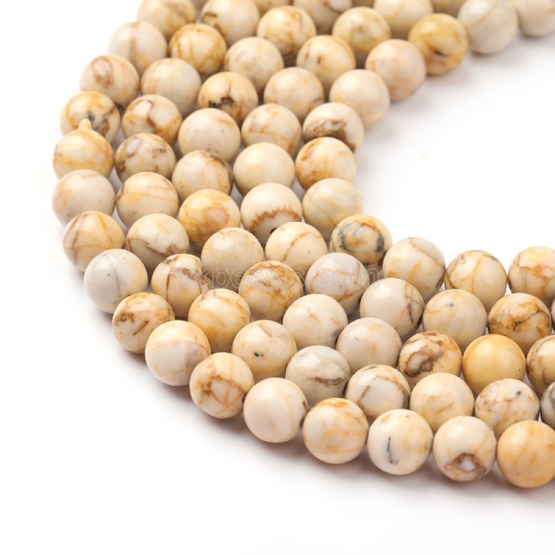 Hubei White Turquoise Smooth Rounds, Approx 6-10mm, 38cm/strand