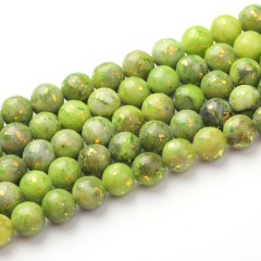 Dyed Green Opal Color Calcite Smooth Rounds, Approx 6-10mm, 38cm/strand