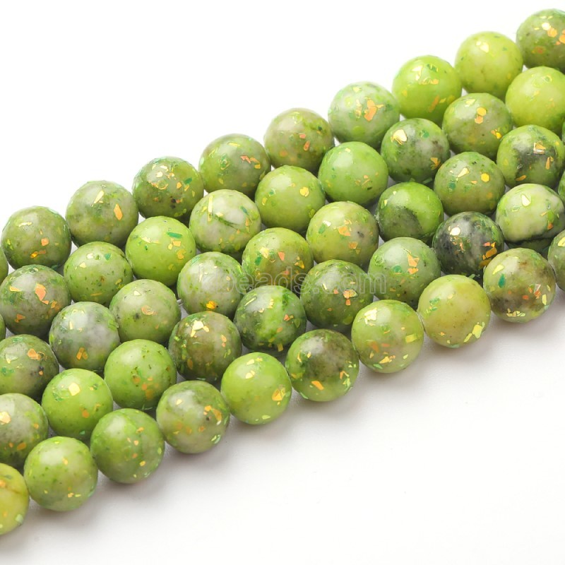 Dyed Green Opal Color Calcite Smooth Rounds, Approx 6-10mm, 38cm/strand