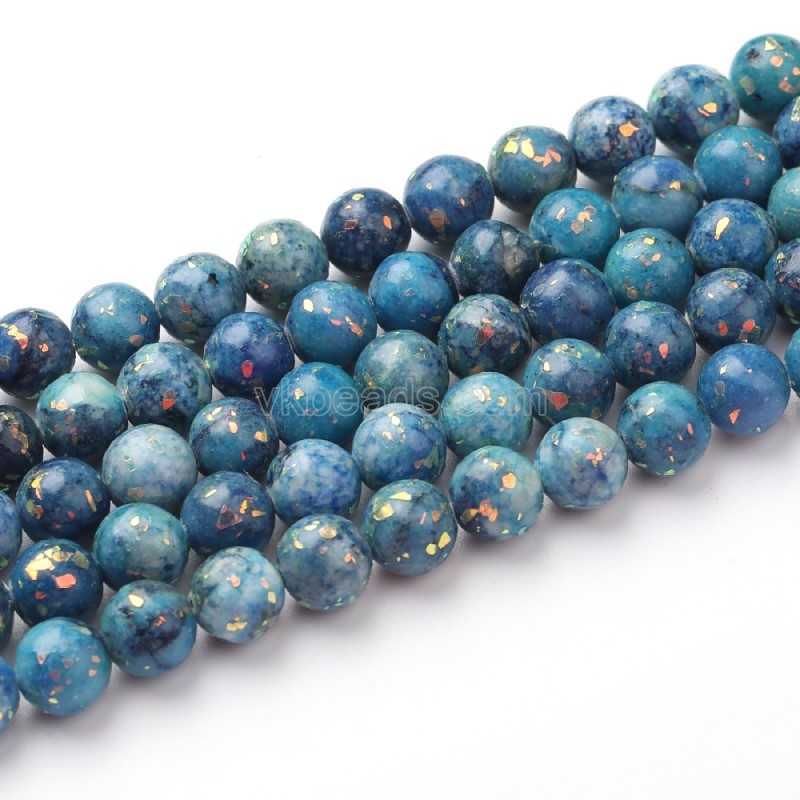 Dyed Dark Blue Opal Color Calcite Smooth Rounds, Approx 6-10mm, 38cm/strand