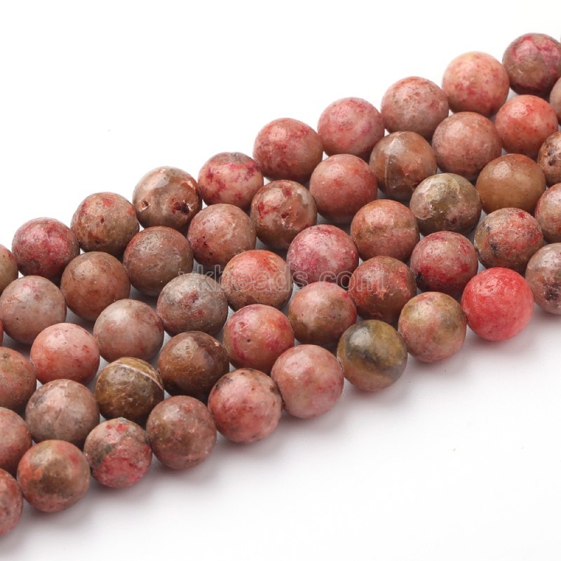 Dyed Red Color Calcite Smooth Rounds, Approx 6-10mm, 38cm/strand