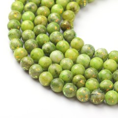 Dyed Green Opal Color Calcite Smooth Rounds, Approx 6-10mm, 38cm/strand