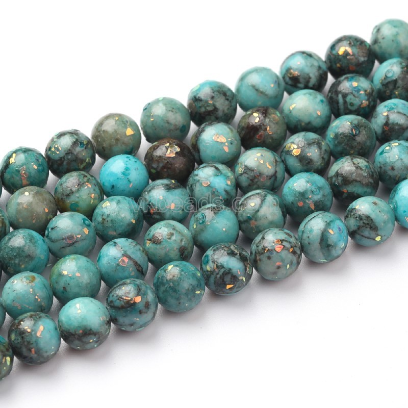 Dyed Blue Opal Color Calcite Smooth Rounds, Approx 6-10mm, 38cm/strand