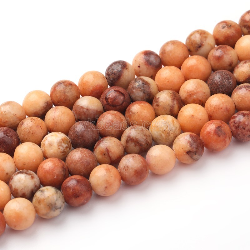 Dyed Orange Color Dolomite Smooth Rounds, Approx 6-10mm, 38cm/strand
