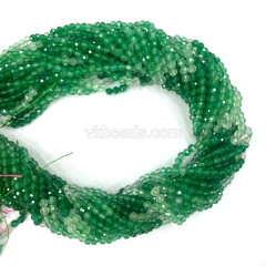 Ombre Green Agate Faceted Rounds, Approx 4mm, 38cm/strand