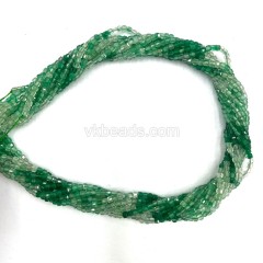Ombre Green Agate Faceted Cubes, Approx 2x2mm, 38cm/strand