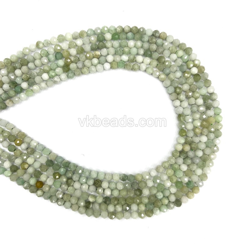Burma Jadet Faceted Rounds, Approx 4mm, 38cm/strand