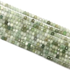Burma Jade Faceted Rondelles, Approx 3x4mm, 38cm/strand