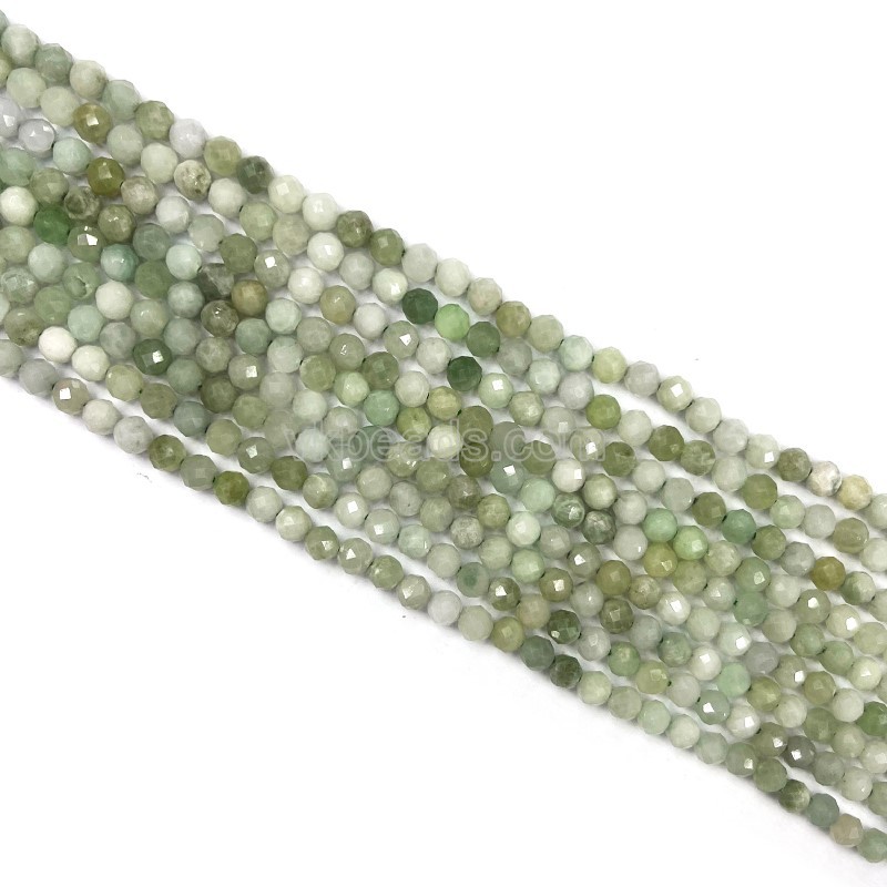 Burma Jadet Faceted Rounds, Approx 4mm, 38cm/strand