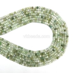 Burma Jade Faceted Rondelles, Approx 3x4mm, 38cm/strand