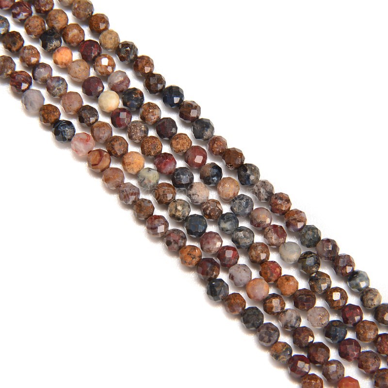 Pietersite Faceted Rounds, Approx 2-4mm, 38cm/strand