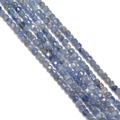 Kyanite Faceted Cubes, Approx 2.5x2.5mm, 38cm/strand