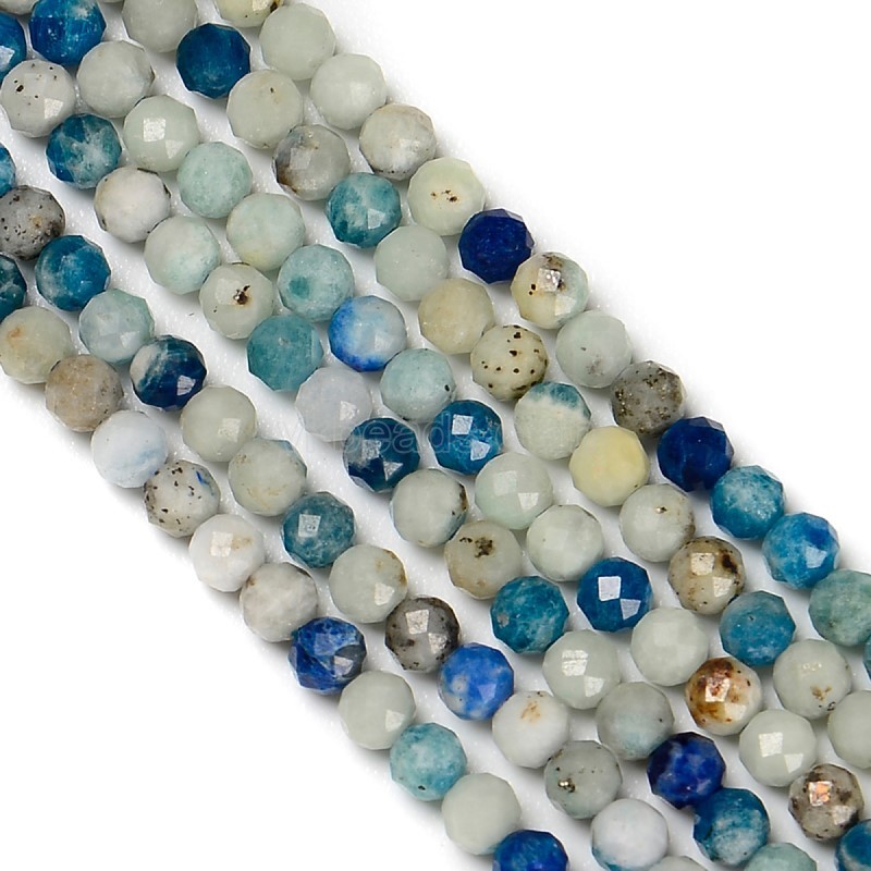 Natural K2 Faceted Rounds, Approx 2-4mm, 38cm/strand