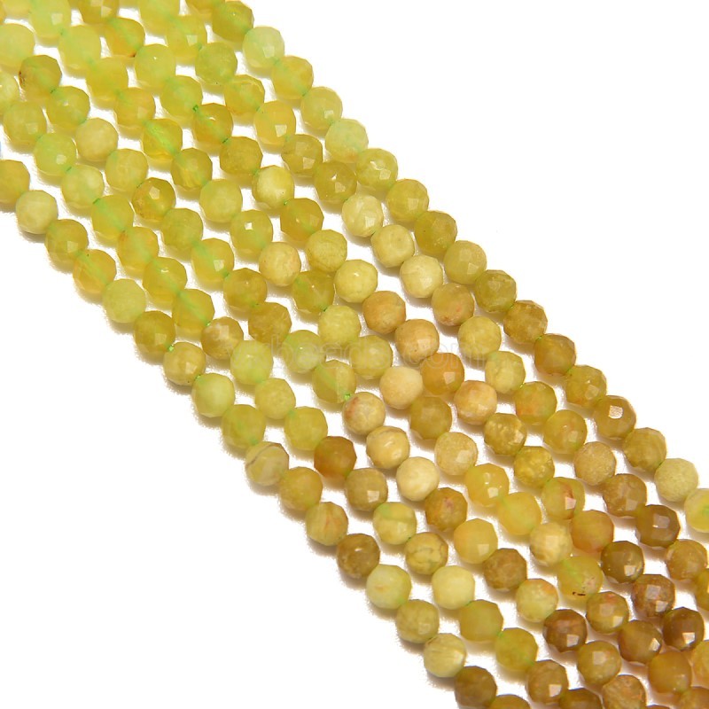 Ombre Yellow Opal Faceted Rounds, Approx 2-4mm, 38cm/strand