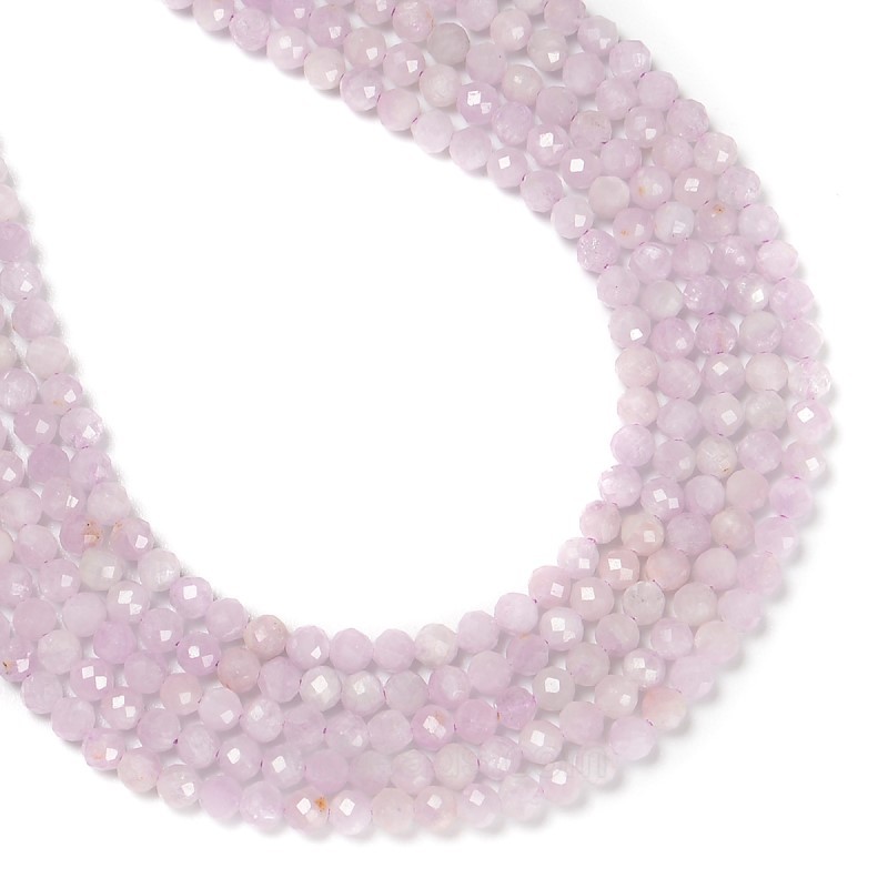 Natural Kunzite Faceted Rounds, Approx 2-4mm, 38cm/strand