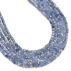 Kyanite Faceted Cubes, Approx 2.5x2.5mm, 38cm/strand