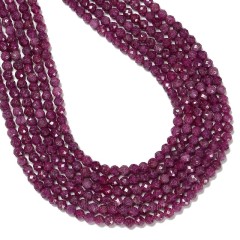 Natural Ruby Faceted Rounds, Approx 2-4mm, 38cm/strand