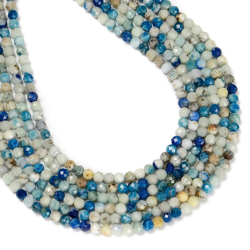 Natural K2 Faceted Rounds, Approx 2-4mm, 38cm/strand