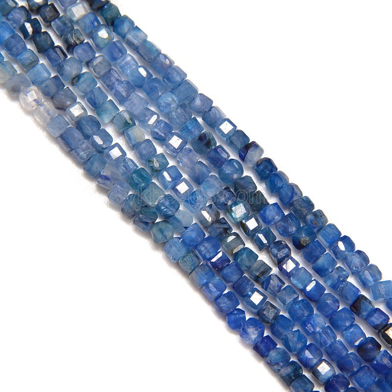 Ombre Kyanite Faceted Cubes, Approx 2.5x2.5mm, 38cm/strand
