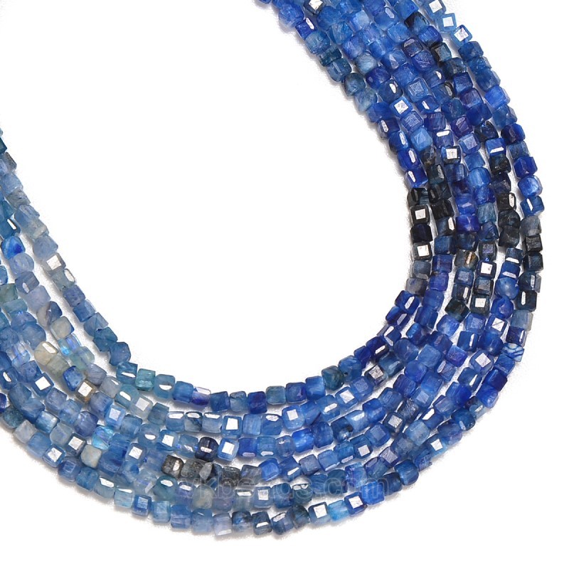 Ombre Kyanite Faceted Cubes, Approx 2.5x2.5mm, 38cm/strand