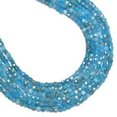 Apatite Faceted Cubes, Approx 2x2mm, 38cm/strand