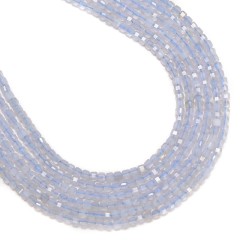 Blue Chalcedony Faceted Cubes, Approx 2x2mm, 38cm/strand