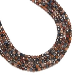 Pietersite Faceted Cubes, Approx 8x8mm, 38cm/strand