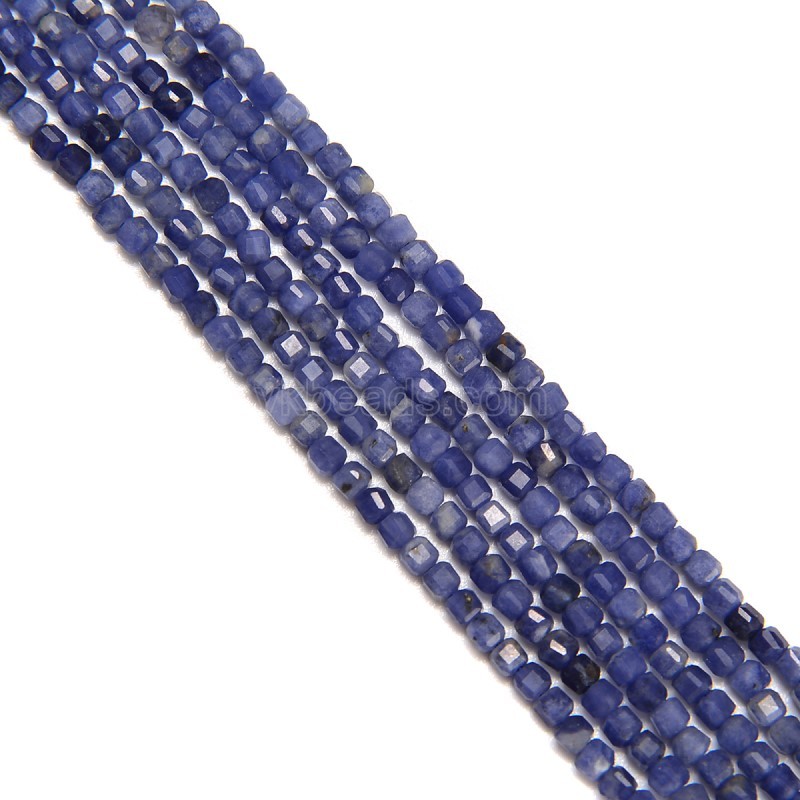 Natural Dark Color Kyanite Faceted Cubes, Approx 2.5x2.5mm, 38cm/strand