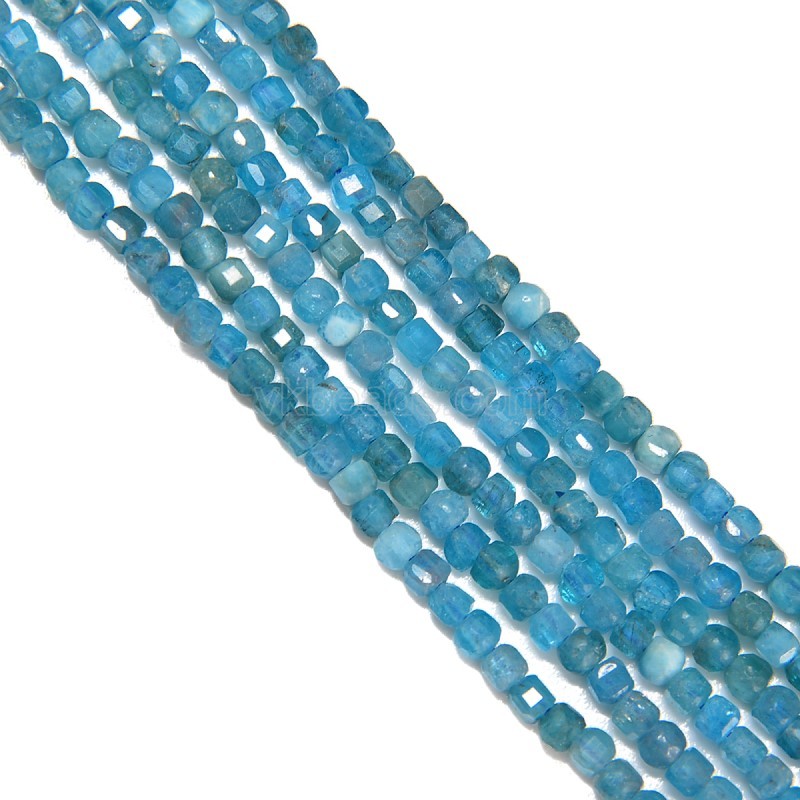 Apatite Faceted Cubes, Approx 2x2mm, 38cm/strand