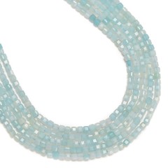 China Amazonite Faceted Cubes, Approx 2.5x2.5mm, 38cm/strand