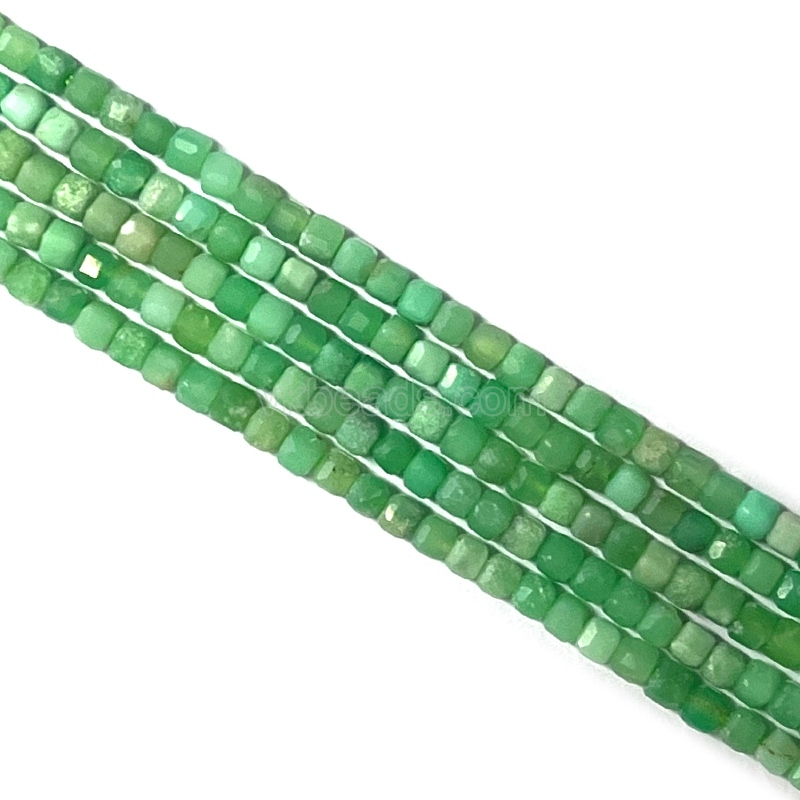 Natural Australia Jade Faceted Cubes, Approx 2.5x2.5mm, 38cm/strand