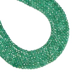 Green Agate Faceted Cubes, Approx 2x2mm, 38cm/strand