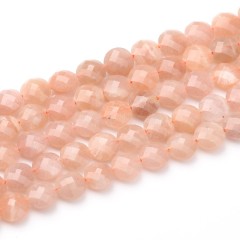 Orange Moonstone Faceted Coins, Approx 4-6mm, 38cm/strand