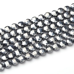 Terahertz Faceted Coins, Approx 4-6mm, 38cm/strand