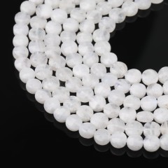 Blue Moostone Faceted Coins, Approx 8mm, 38cm/strand
