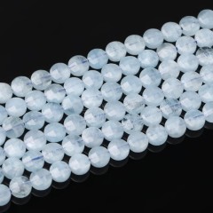 Aquamarine Faceted Coins, Approx 4-6mm, 38cm/strand