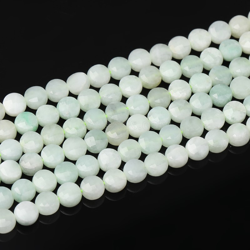 Jade Faceted Coins, Approx 4-6mm, 38cm/strand