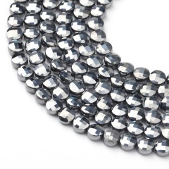 Terahertz Faceted Coins, Approx 4-6mm, 38cm/strand