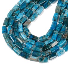 Apatite Irregular Faceted Column, Approx 7x12mm, 38cm/strand
