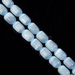 Dyed Sky Blue Color Selenite Barrel Beads, Approx 6x9mm, 38cm/strand