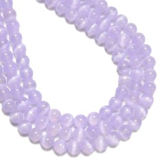 Dyed Purple Color Selenite Smooth Rounds, Approx 6-10mm, 38cm/strand