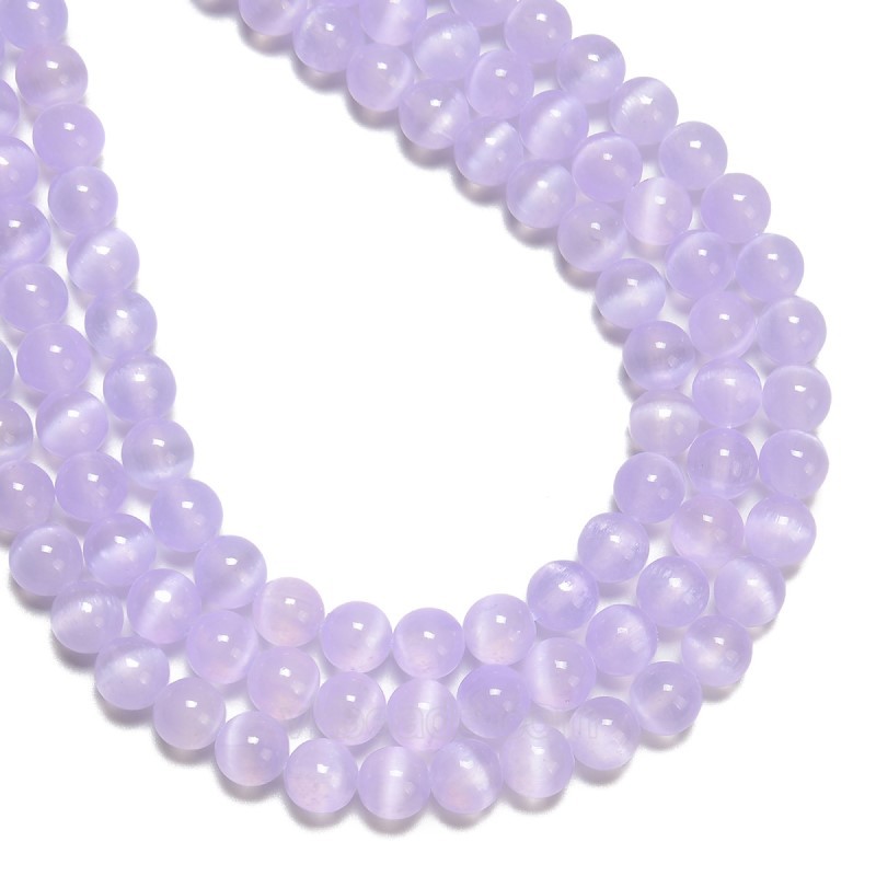 Dyed Purple Color Selenite Smooth Rounds, Approx 6-10mm, 38cm/strand