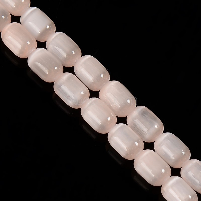 Dyed Peach Color Selenite Barrel Beads, Approx 6x9mm, 38cm/strand