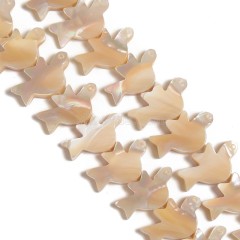 Natural Trochid Shell/Trochus Shell Smooth Bird Shaped Beads, Approx 12x21mm, 38cm/strand